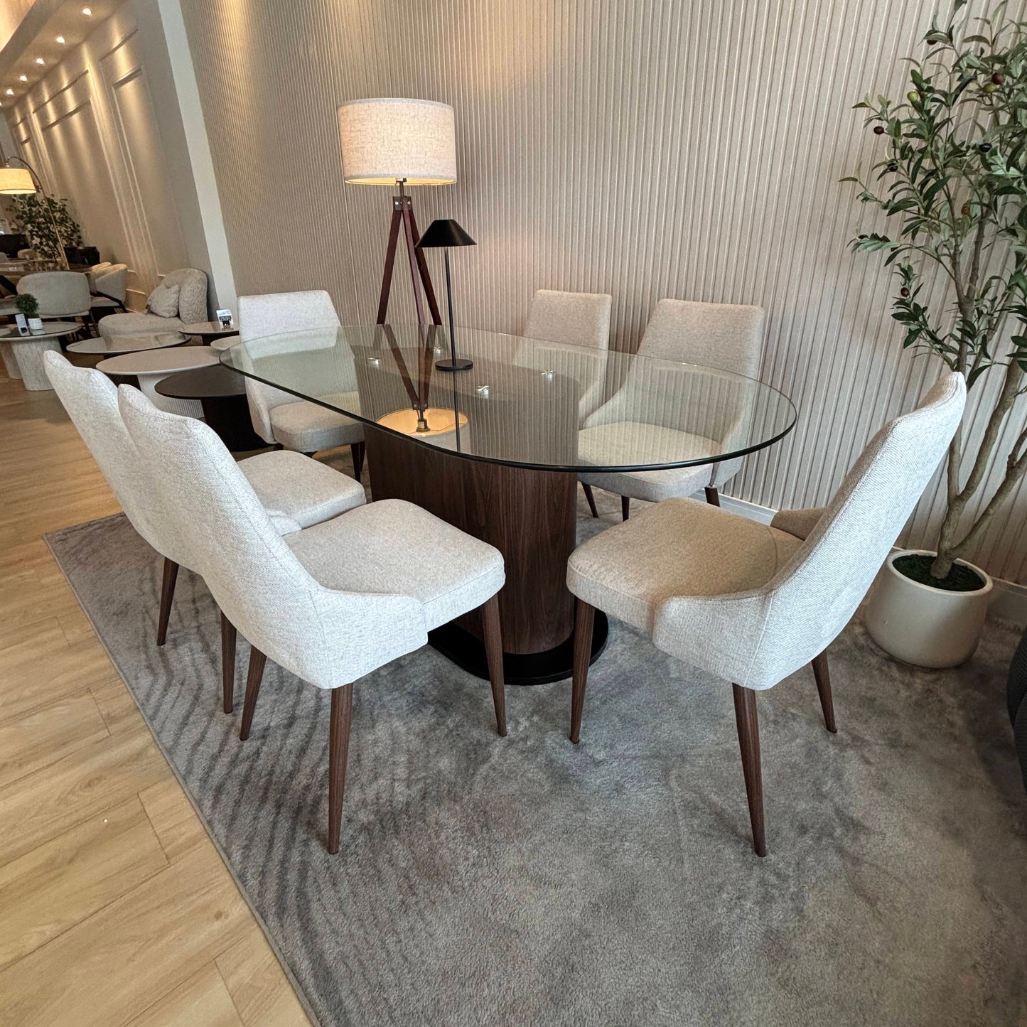 Juego de Comedor - Mateo + 6 Sillas Hera Walnut