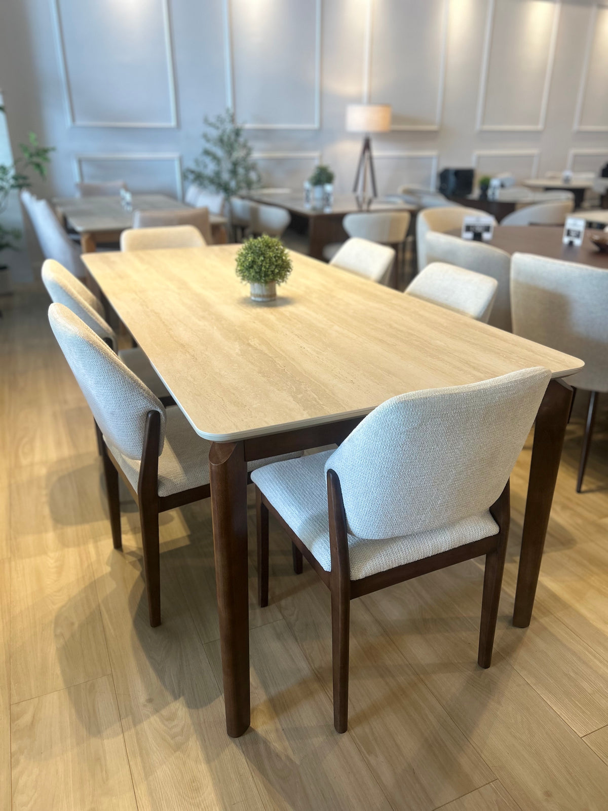 Savannah - Mesa de Comedor - 200cm - Patas de Madera Oscura