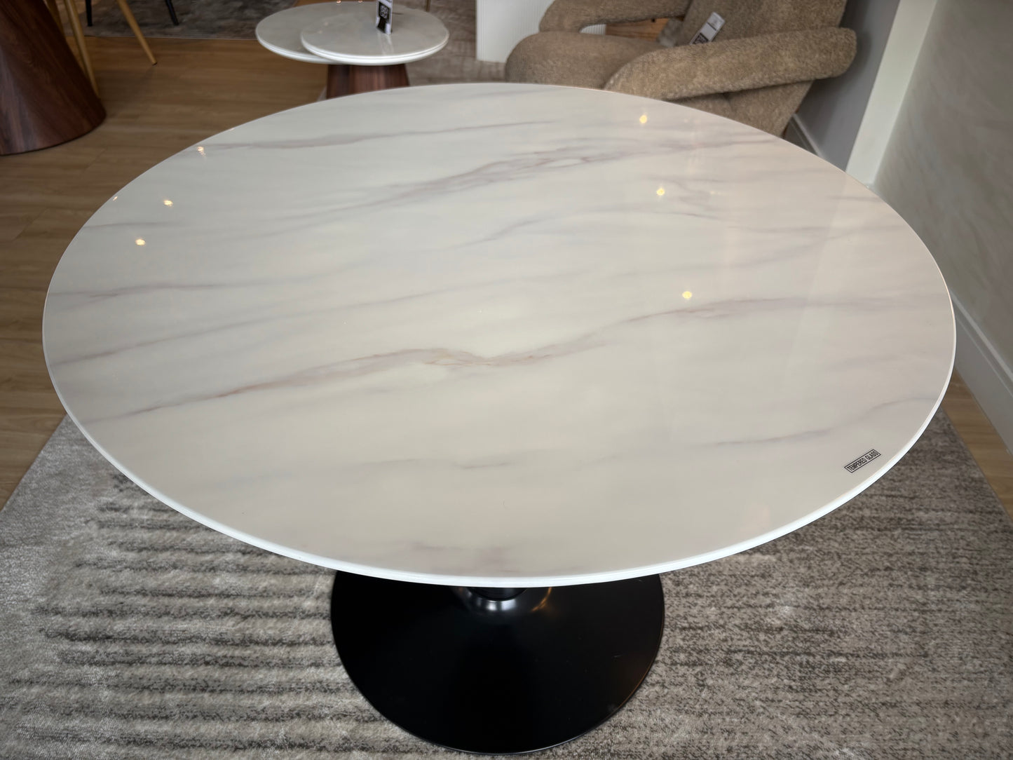 ISLA - Mesa de Comedor - 100cm - Base Negra
