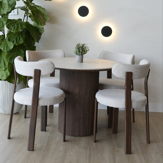 Mesa Aura 90cm + 4 Sillas Frida