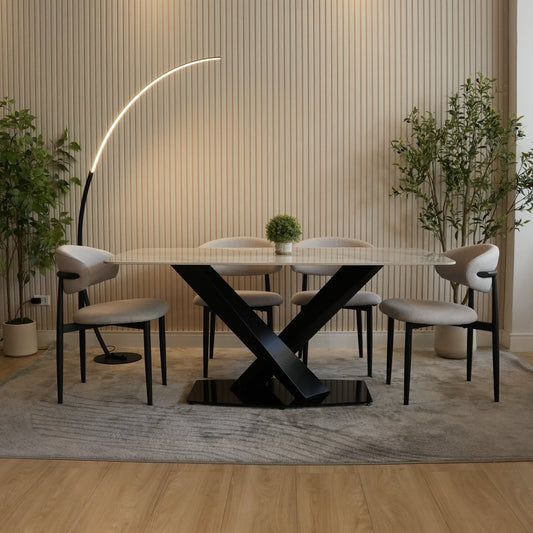 Mesa Xenia 160cm + 6 Sillas Lina