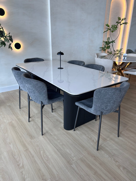 Juegos de Comedor - Atena + 6 Sillas de Comedor Soho Gris