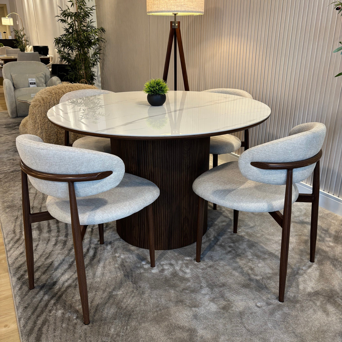 Juego de Comedor - Cava + 4 Sillas Lina Walnut