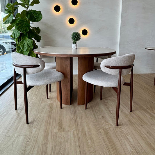 Juego de Comedor - Colette + 4 Sillas Lina Walnut