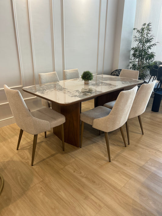 Juego de Comedor - Enzo + 6 Sillas Hera