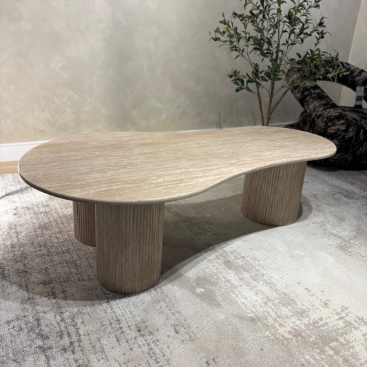 RIVA - Mesa de Centro Estilo Travertino