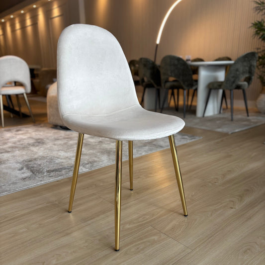 SCANDINAVIA - Tela Crema Velvet - Base Dorada