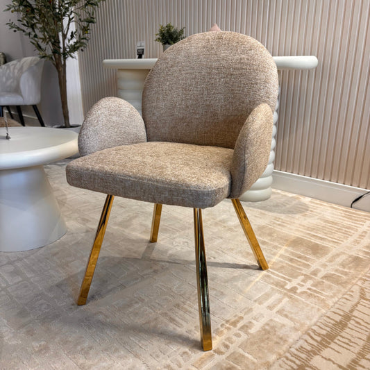 ZARA - Tela Beige/Marrón - Base Dorada