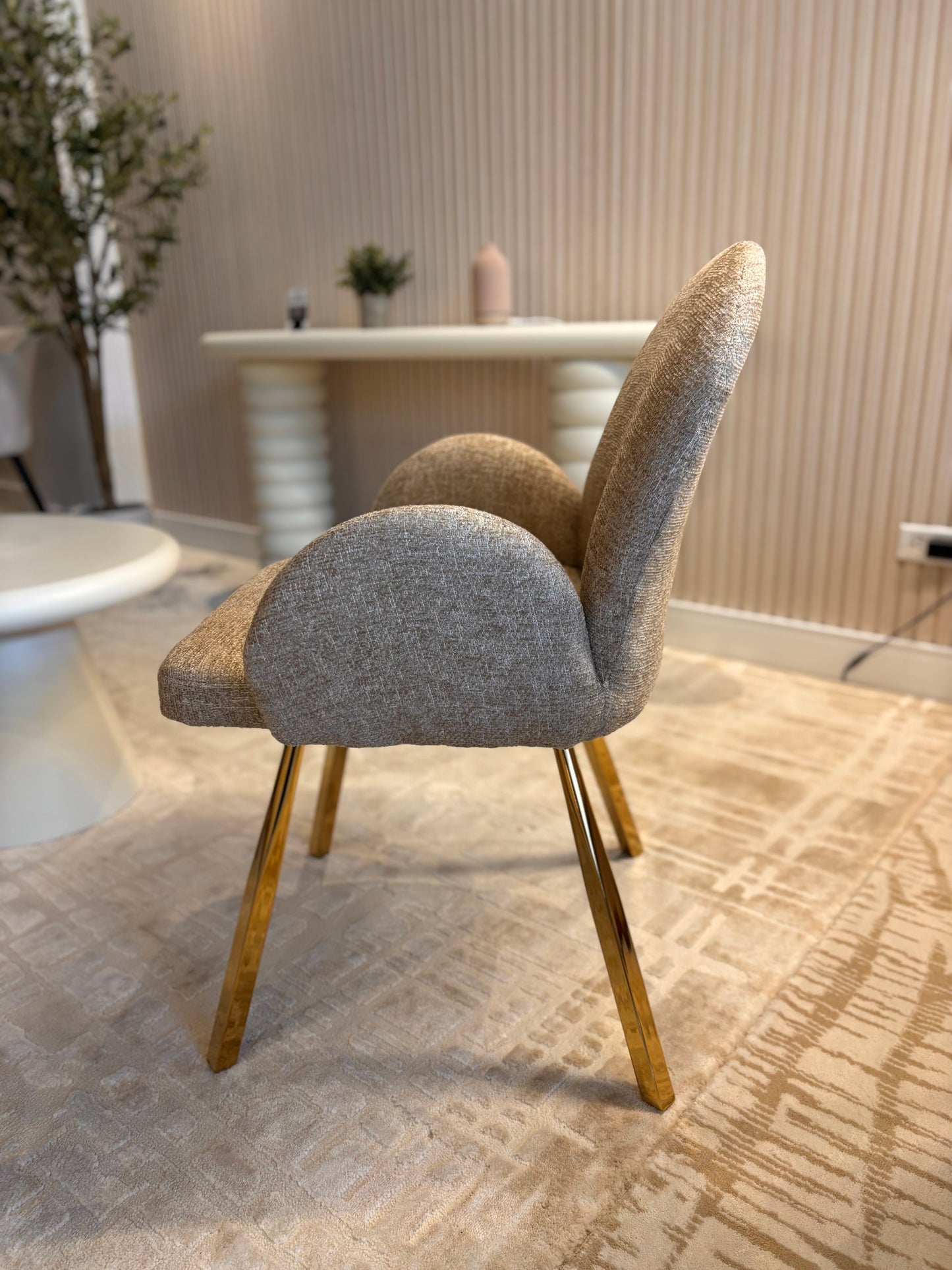 ZARA - Tela Beige/Marrón - Base Dorada
