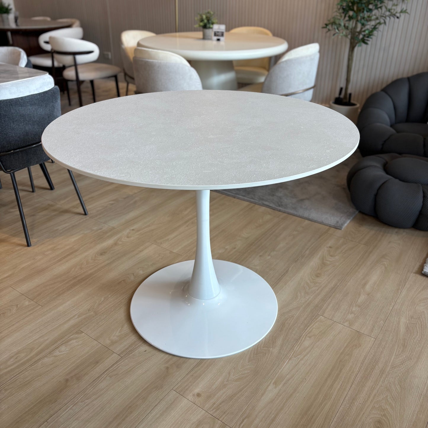 ISLA - Mesa de Comedor - 100cm - Base Blanca