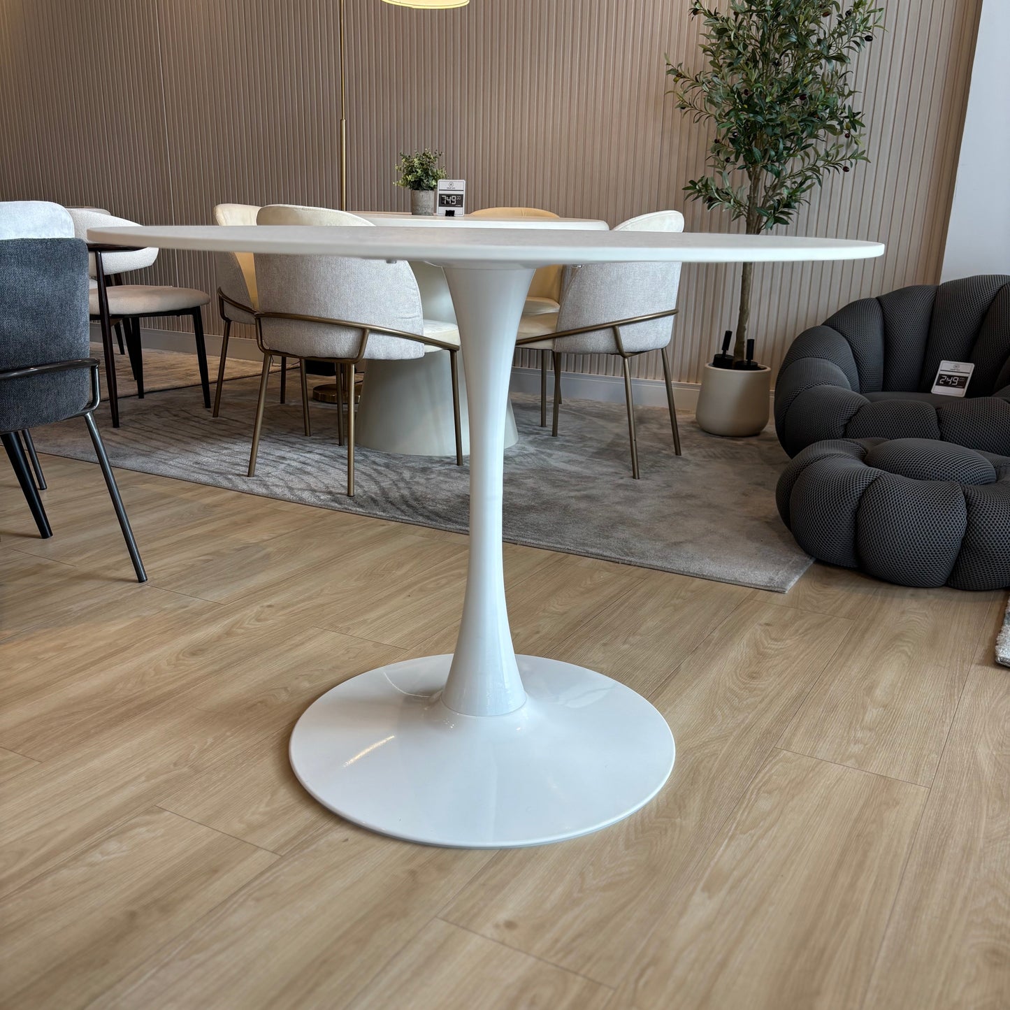 ISLA - Mesa de Comedor - 100cm - Base Blanca