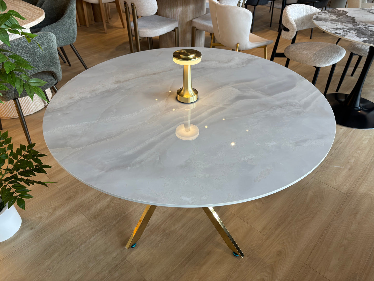 LARA GOLD - Mesa de Comedor Redonda - 120cm