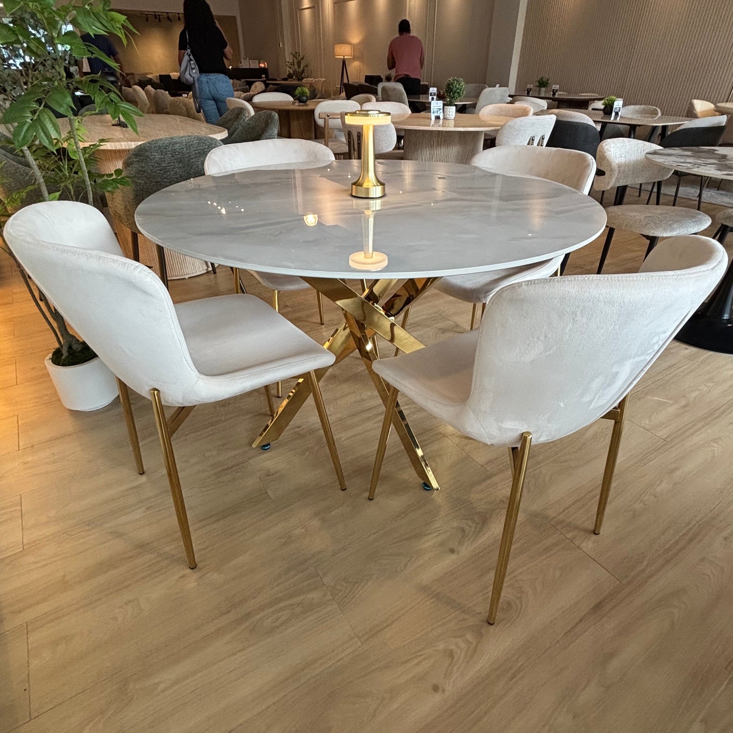 LARA GOLD - Mesa de Comedor Redonda - 120cm