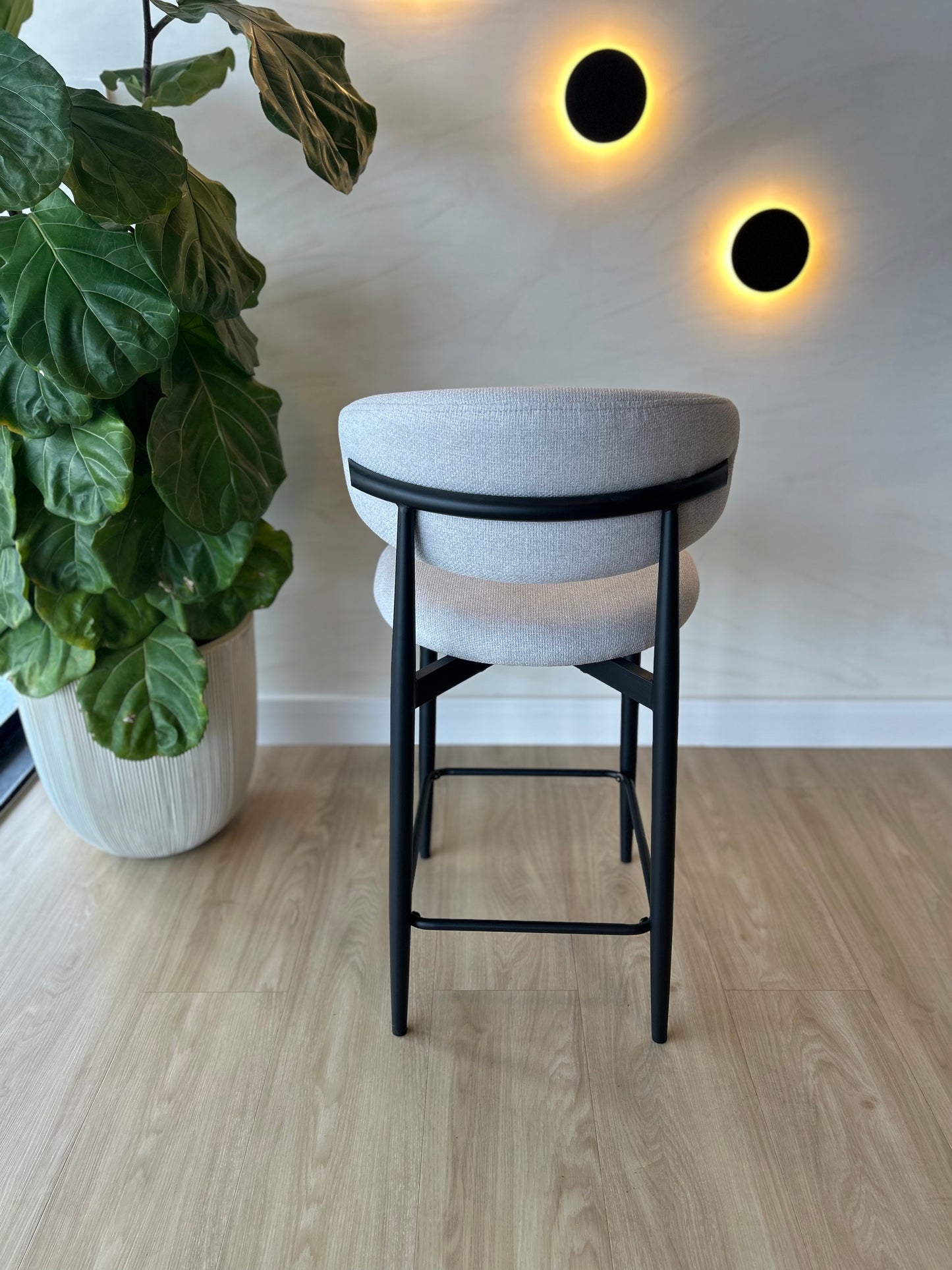 LINA (Counter) - Gris (BAR80) - Base de Metal Negro