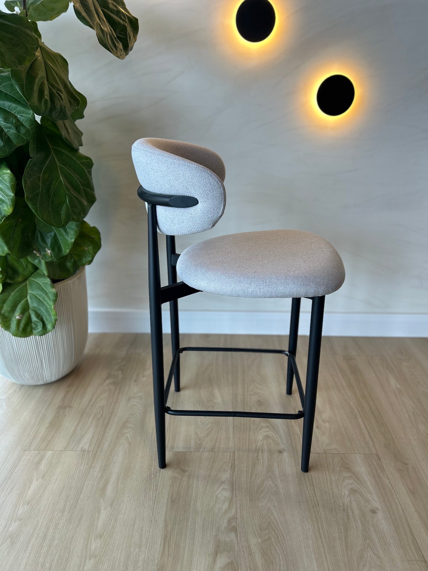 LINA (Counter) - Gris (BAR80) - Base de Metal Negro