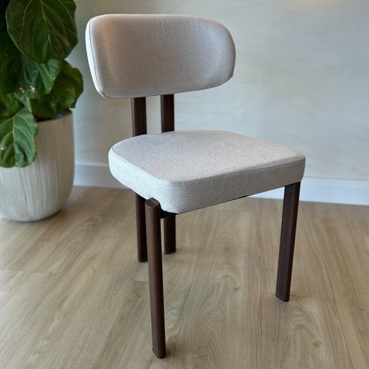 MIKA - Beige (BAR03) - Base de Metal Color Walnut