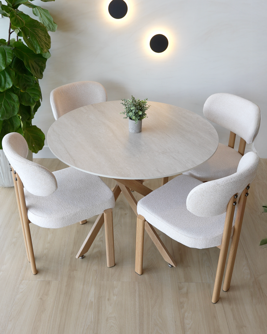 Mesa Lara 100cm + 4 Sillas Mika