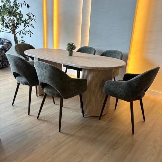 Juegos de Comedor - Petra + 6 Sillas de Comedor Camille