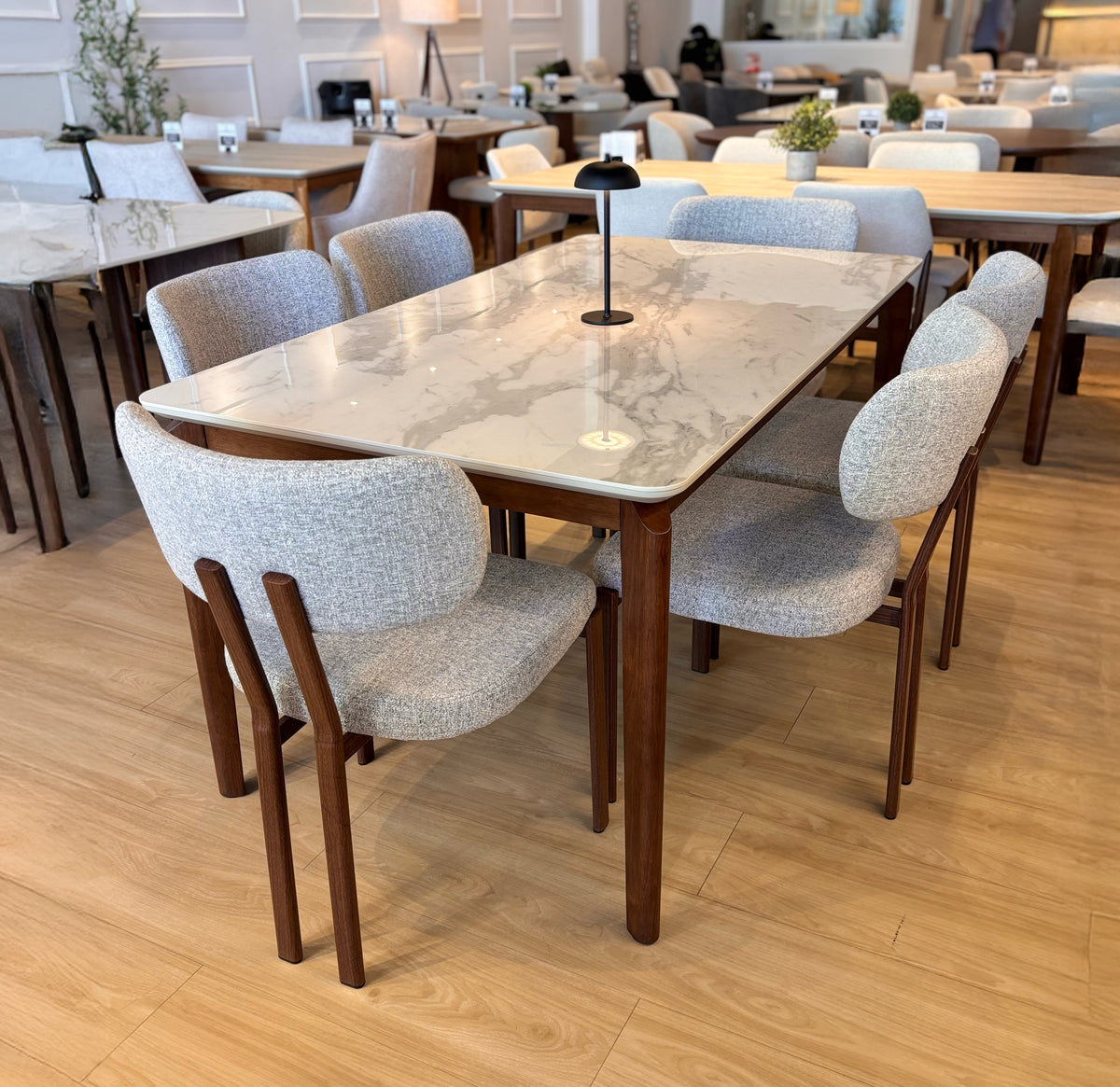 Mesa Savannah 160cm + 6 Sillas Margot Gris