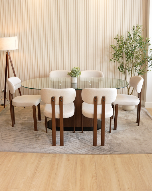 Mesa Mateo 180cm + 6 Sillas Mika
