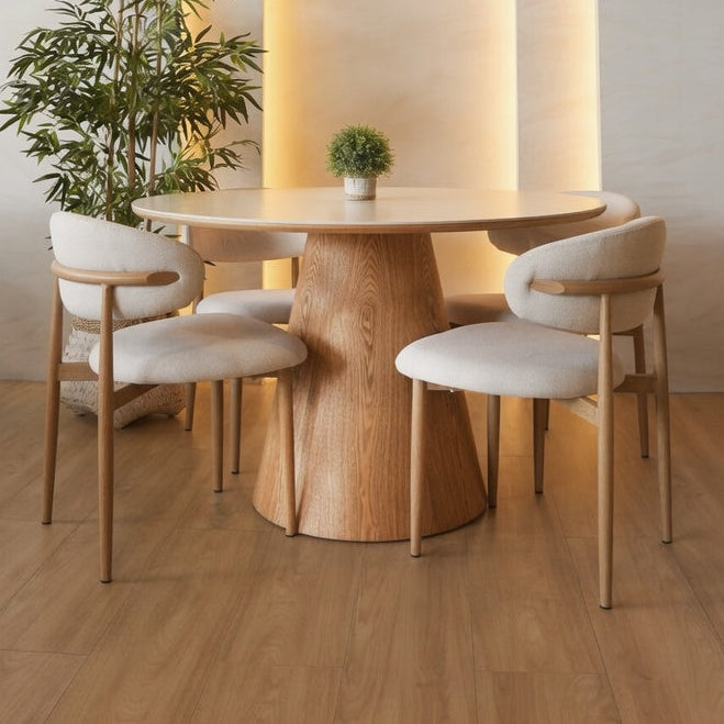 Mesa Zen 120cm + 4 Sillas Lina