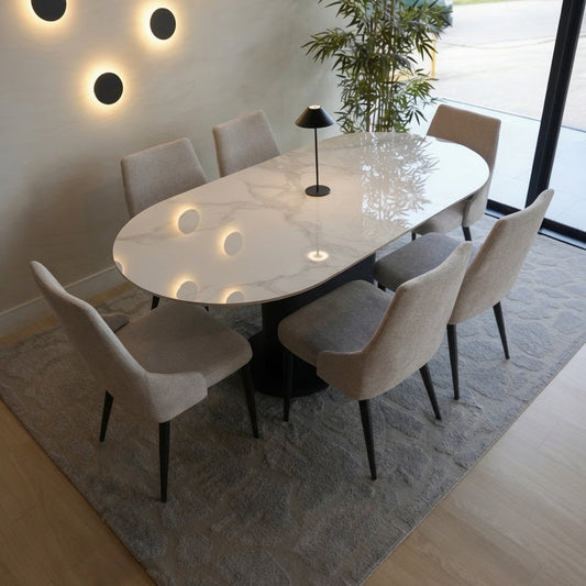 Mesa Aspen 180cm + 6 Sillas Hera